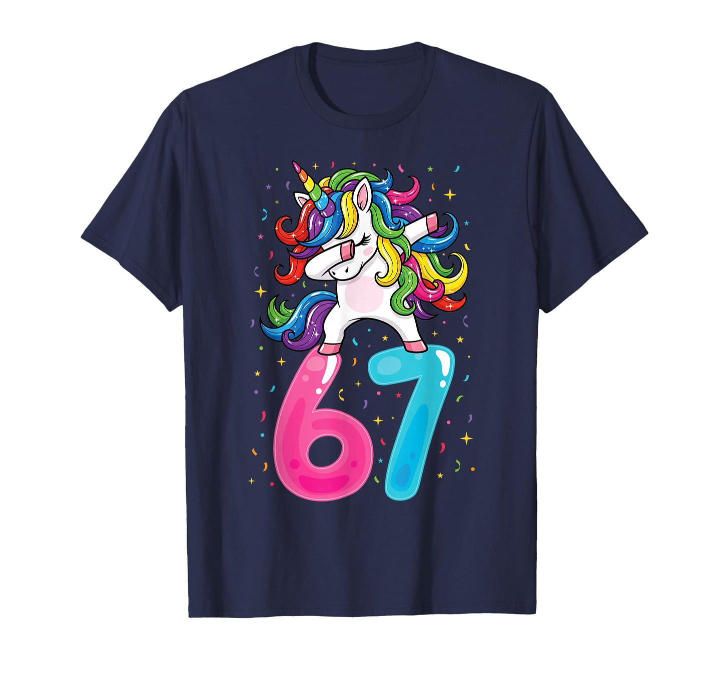 67 Meme Unicorn for Girls Six Seven Gen Alpha Brainrot Kids T-Shirt