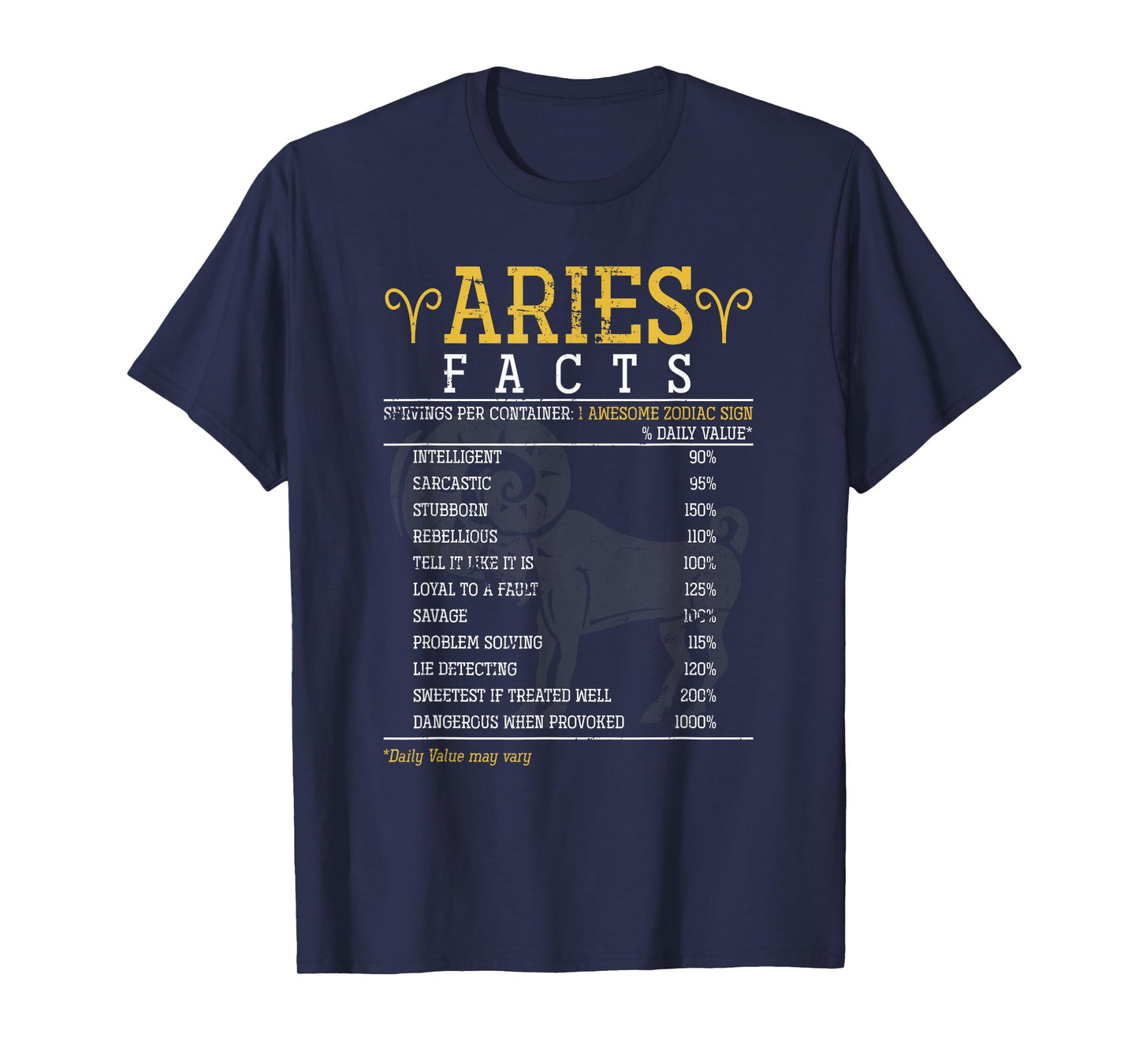 Aries Facts Zodiac Sign T-Shirt