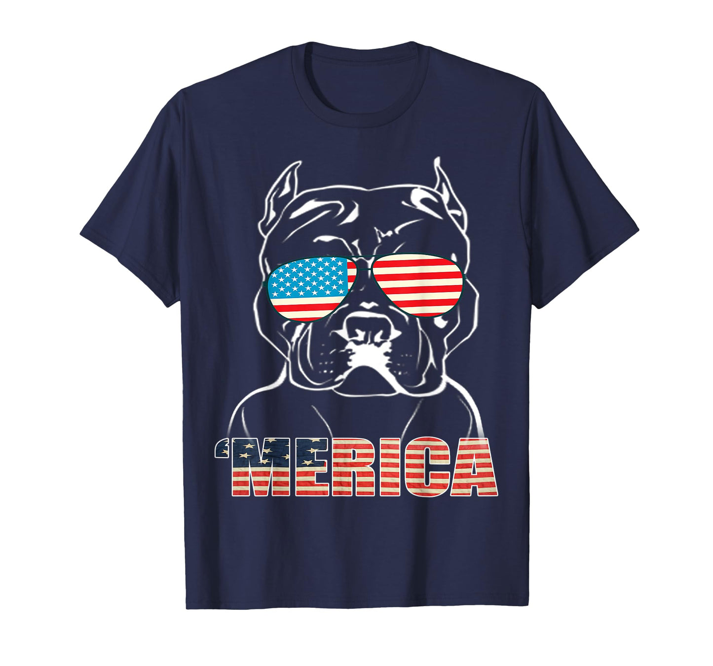 Patriotic Dog Pitbull Bully USA T Shirt American Flag Tee T-Shirt for Women Kids Men