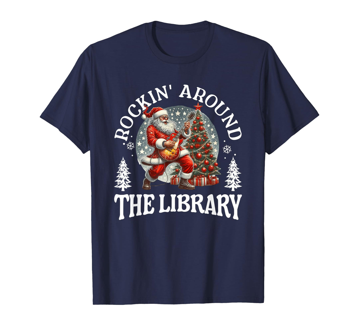 Rockin’ Around The Library Christmas Graphic T-Shirt