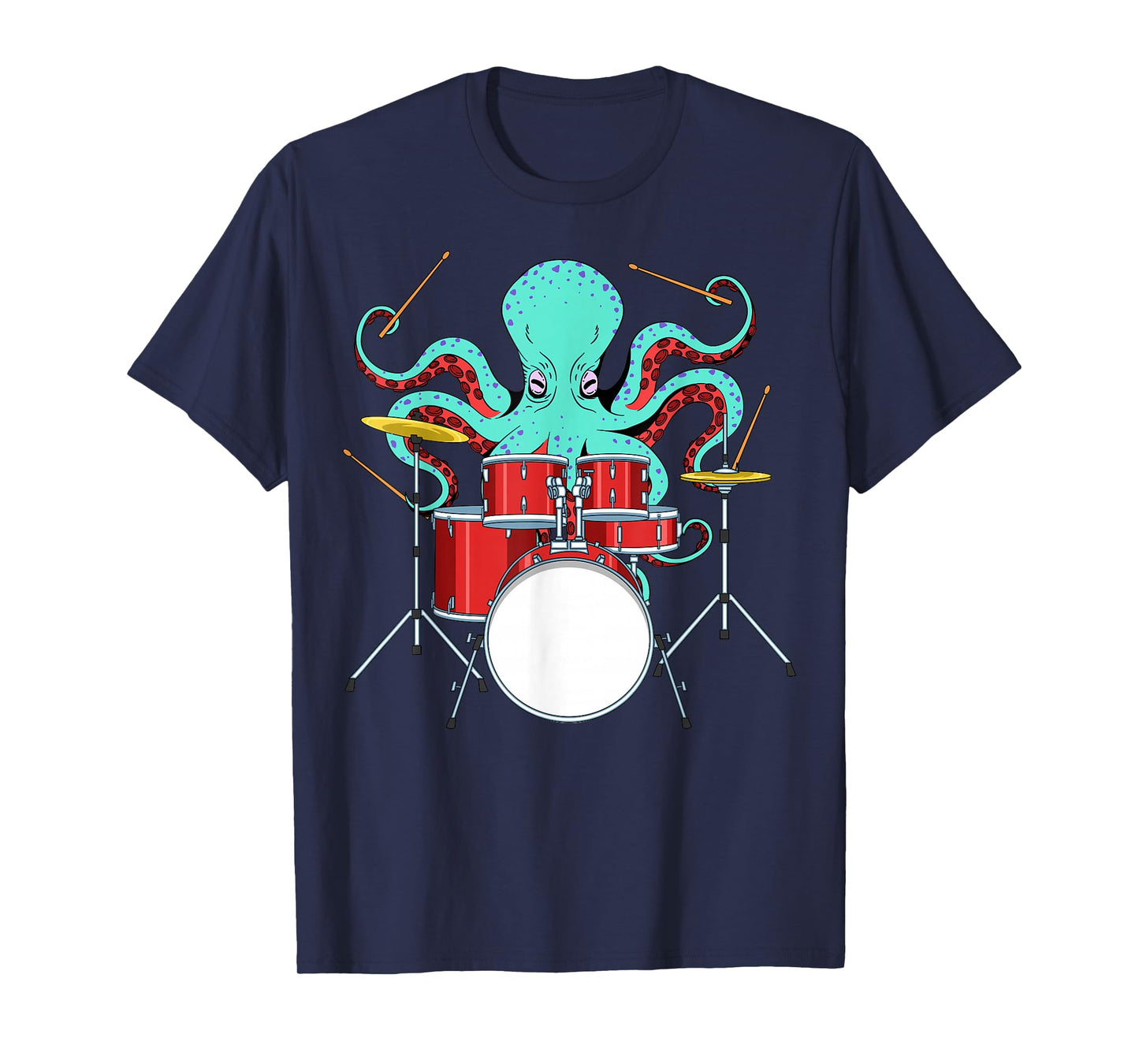 Octopus Drummer Drums Lover Kit Snare Bass Hi-Hat Trap Set T-Shirt