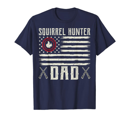 Squirrel Hunter Dad - American Flag Squirrel Hunter Dad T-Shirt