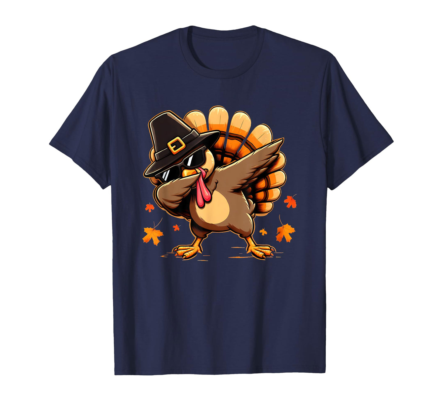 Funny Dab Dabbing Turkey Thanksgiving Day Pilgrim Boys Girls T-Shirt