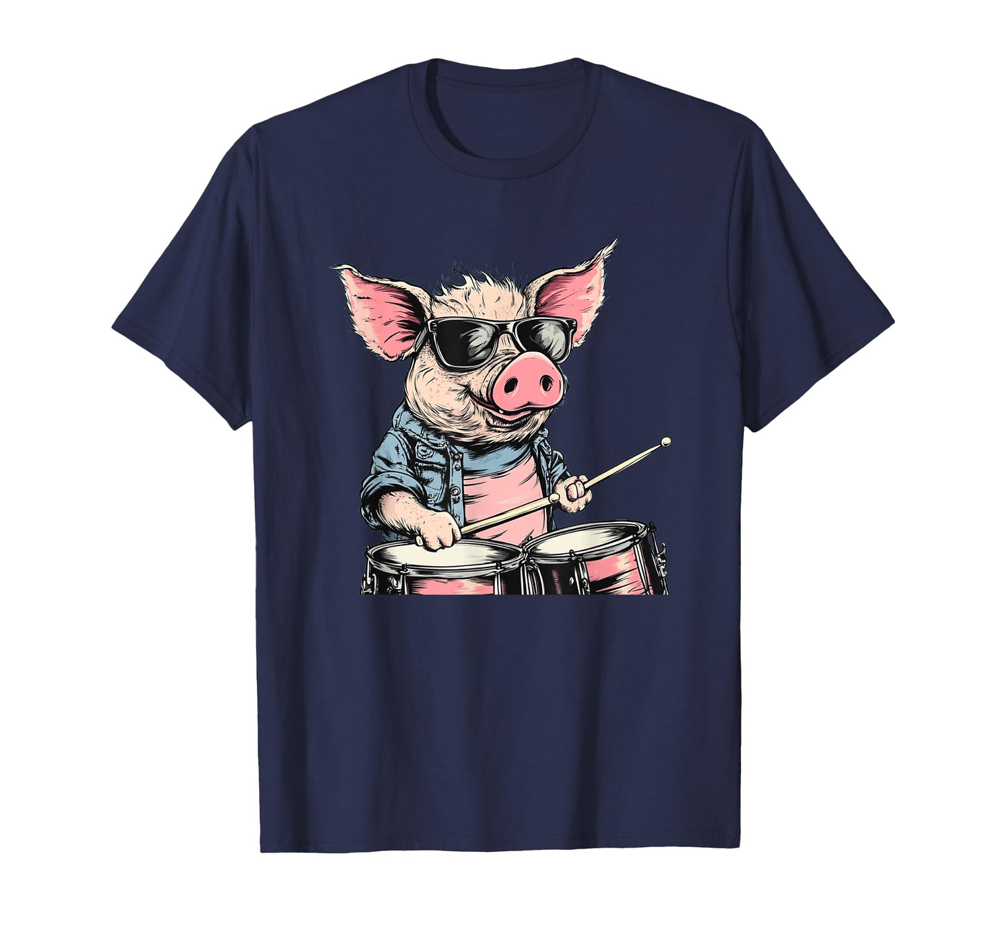 Funny looking Rock Pig Costume for Drums and Rock'n Roll Fan T-Shirt