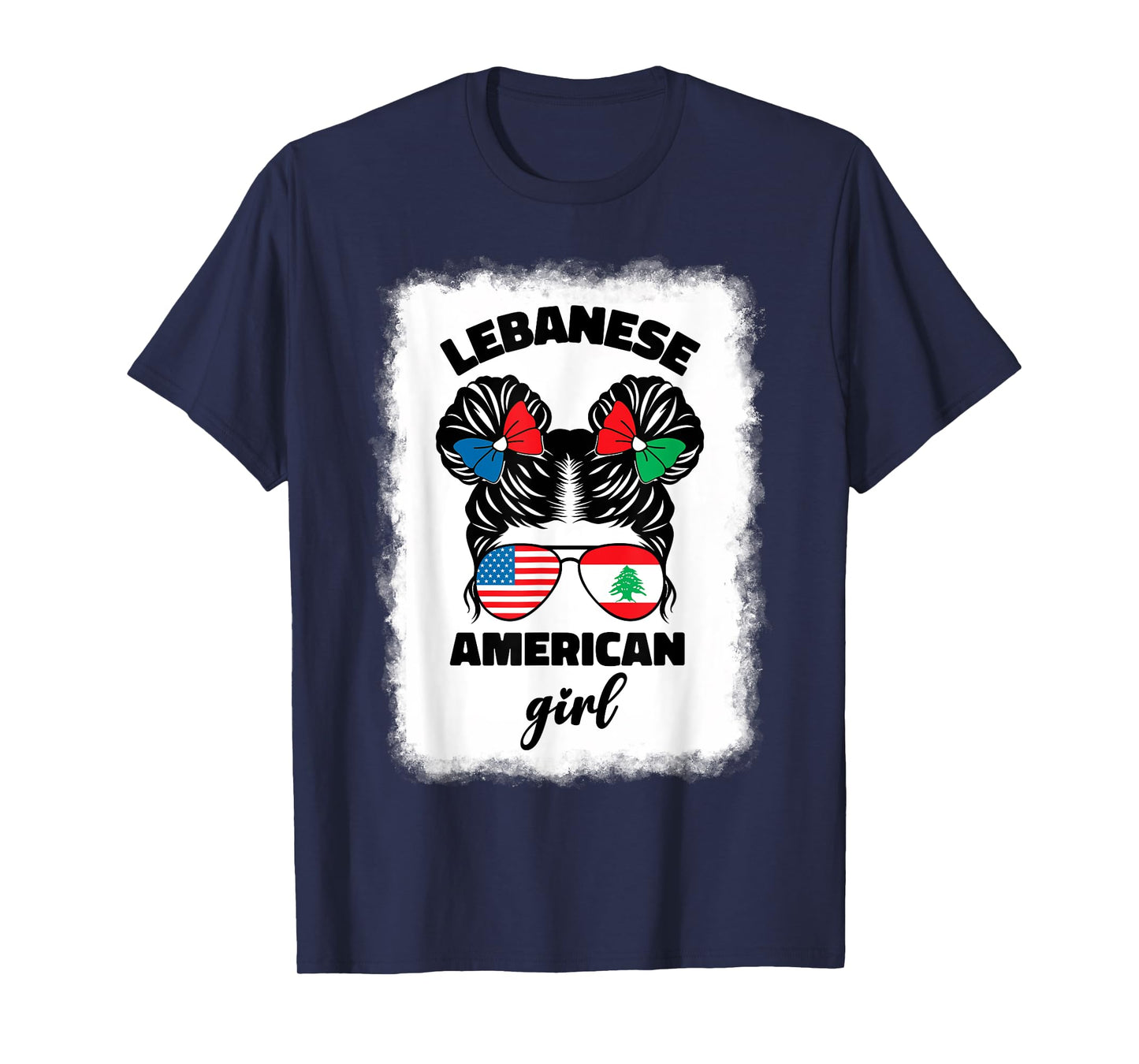 Funny Half American And Lebanese Lebanon Usa Flag Kids Girls T-Shirt