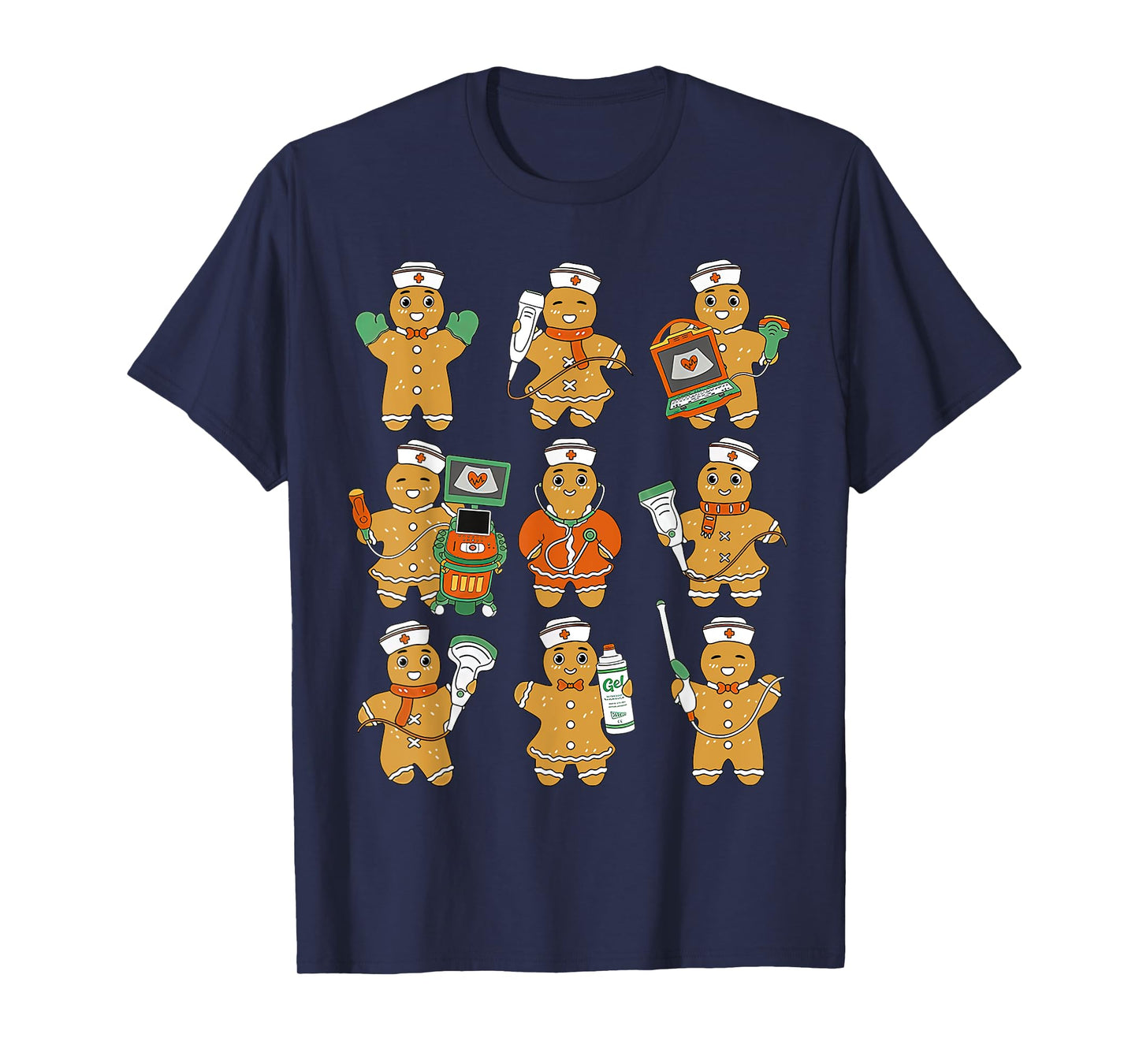 Christmas Ultrasound Tech Gingerbreads Radiology Cardiac T-Shirt