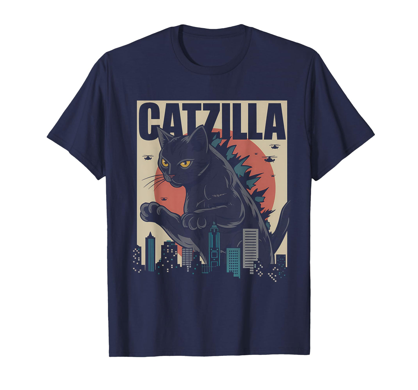 Vintage Catzilla tee - Funny Kitten and Cat T-Shirt for Men Women Kids