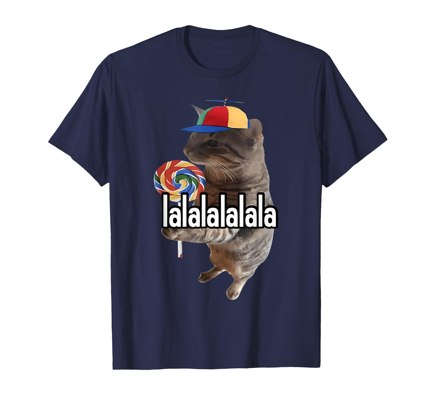 Silly Cat with Lollipop Meme T-Shirt