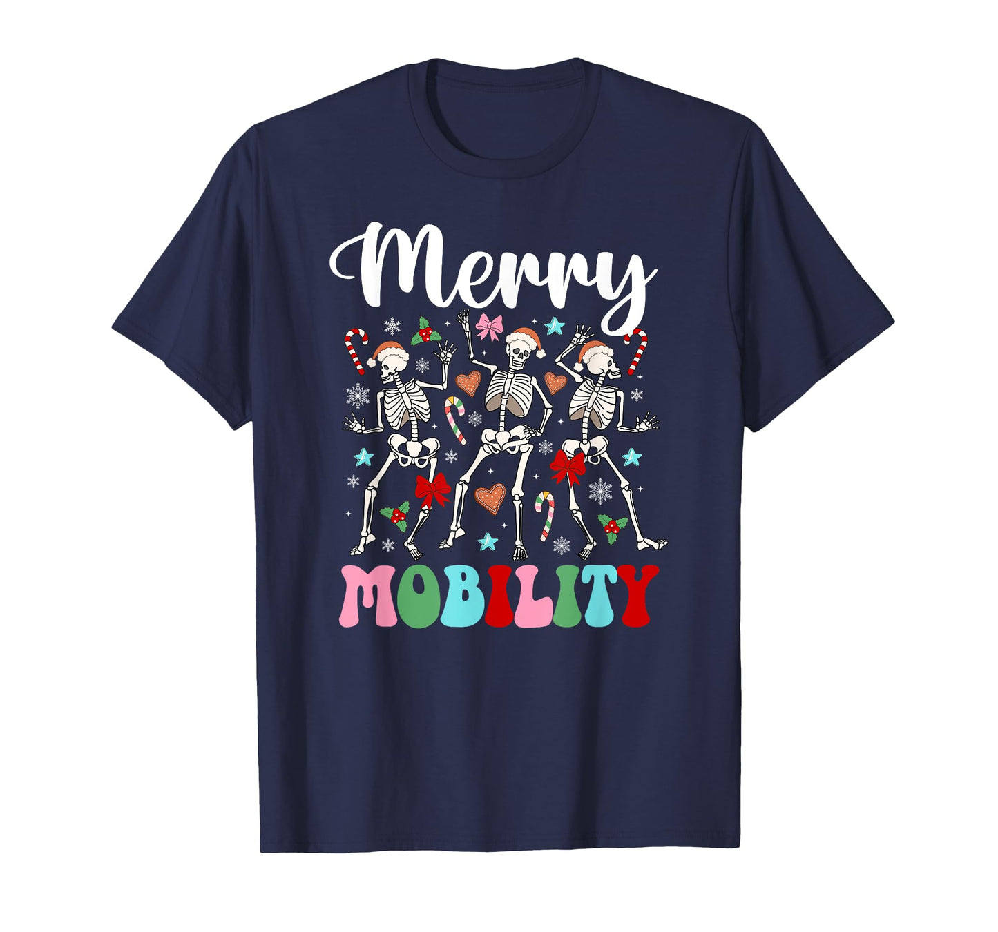 Christmas PT Therapist Xmas Groovy Physical Therapist T-Shirt - Unisex-Adults, Black, Small, Short Sleeve, Cotton Blend, Crew Collar, Cartoon Christmas, Straight Fit, Pull On, Winter, Imported