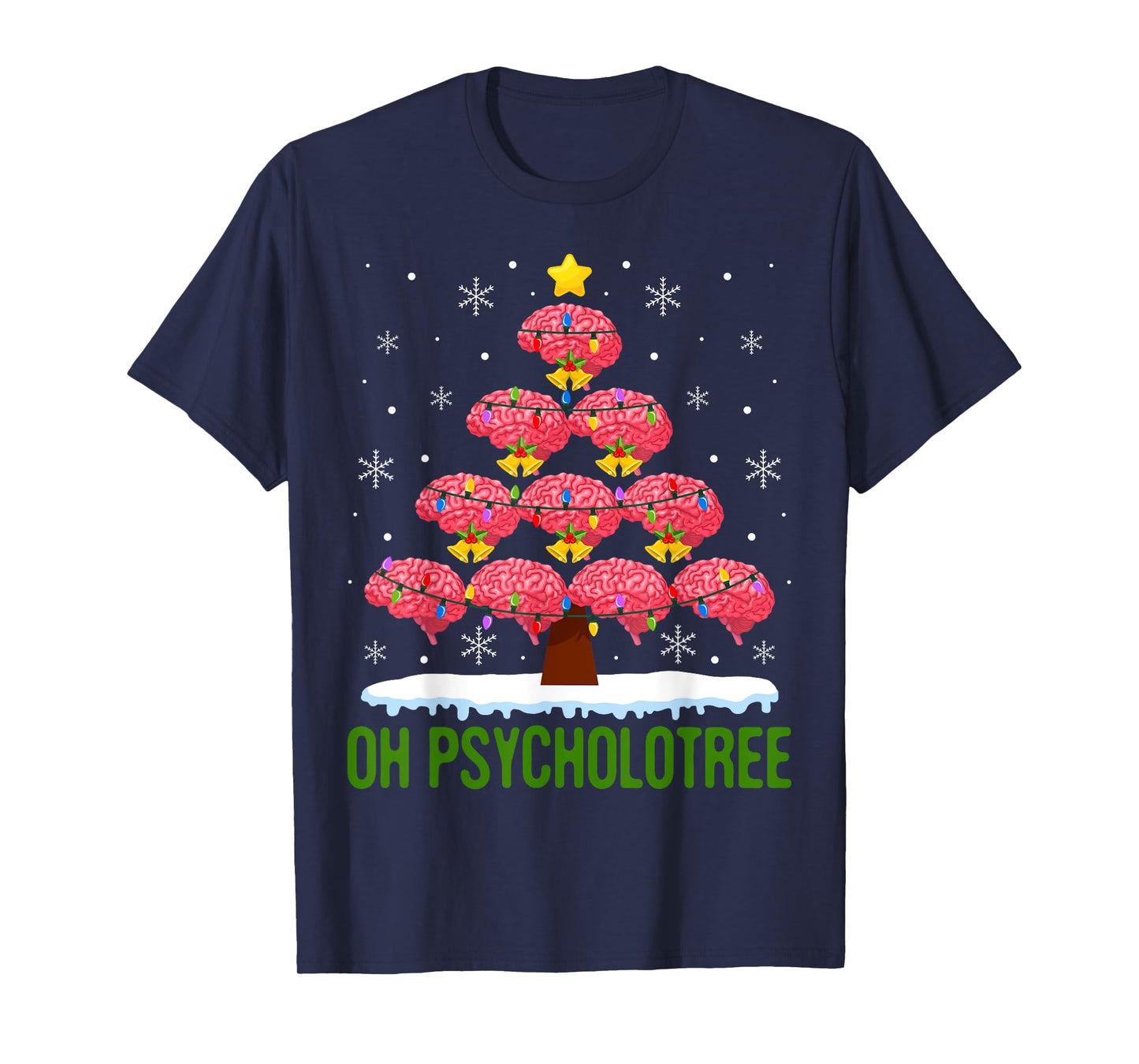 Christmas Tree Oh Psycholotree Psychology Brain Ugly Sweater T-Shirt