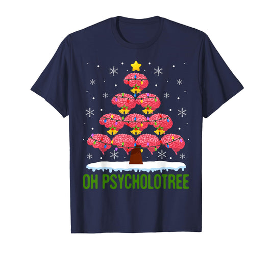 Christmas Tree Oh Psycholotree Psychology Brain Ugly Sweater T-Shirt