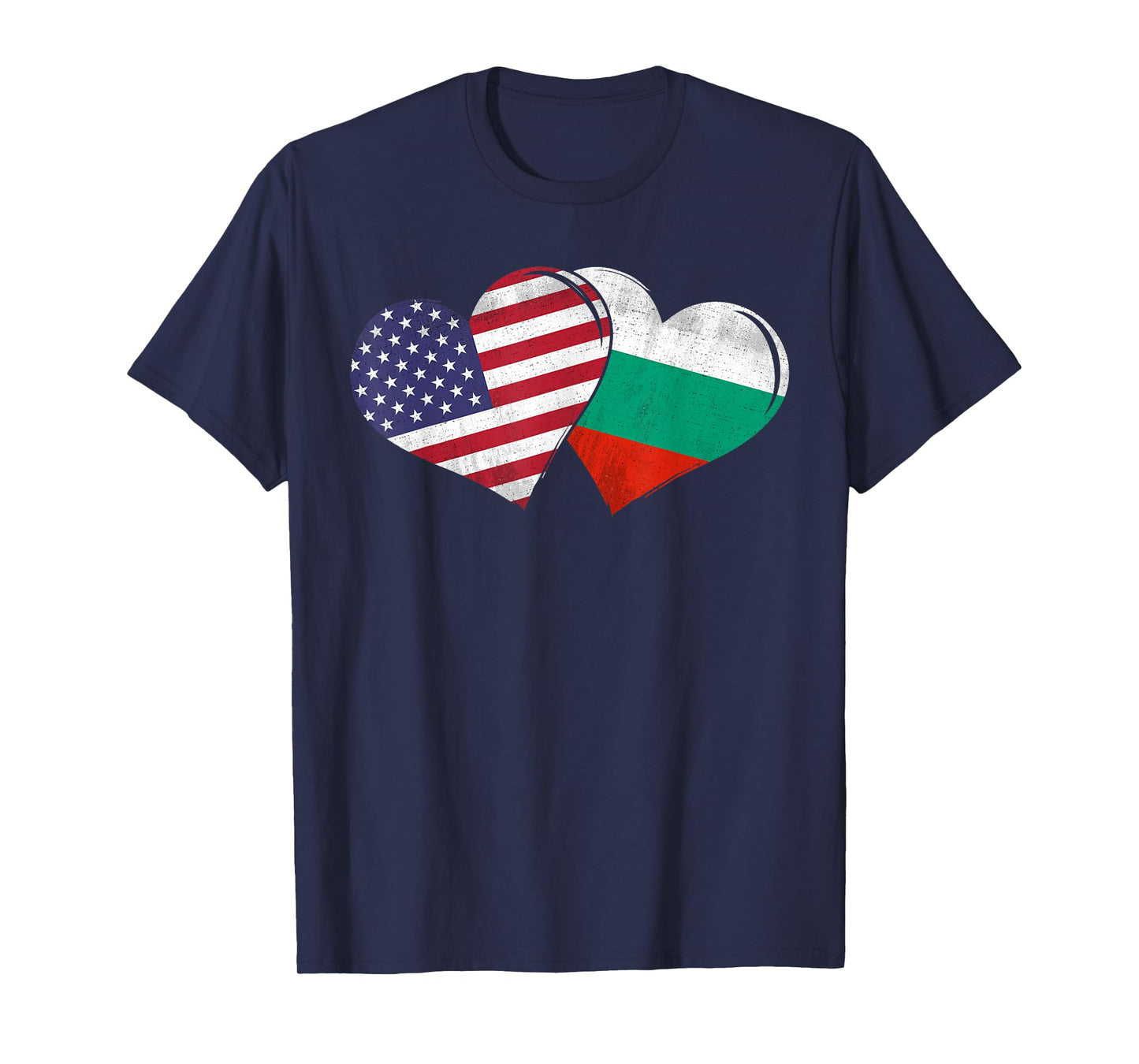 Vintage Bulgaria - American Flag Heart For Bulgarian T-Shirt