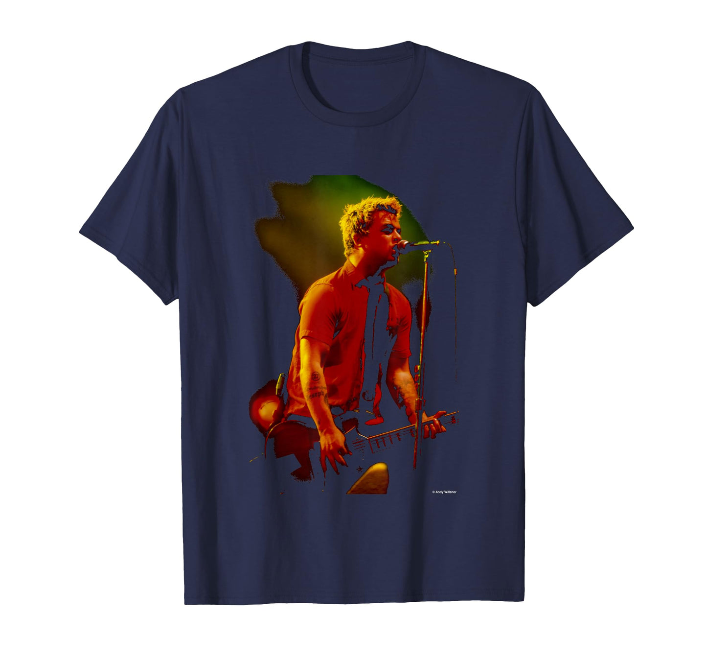 Billie Joe Armstrong Green Day Warning Live By Andy Willsher T-Shirt