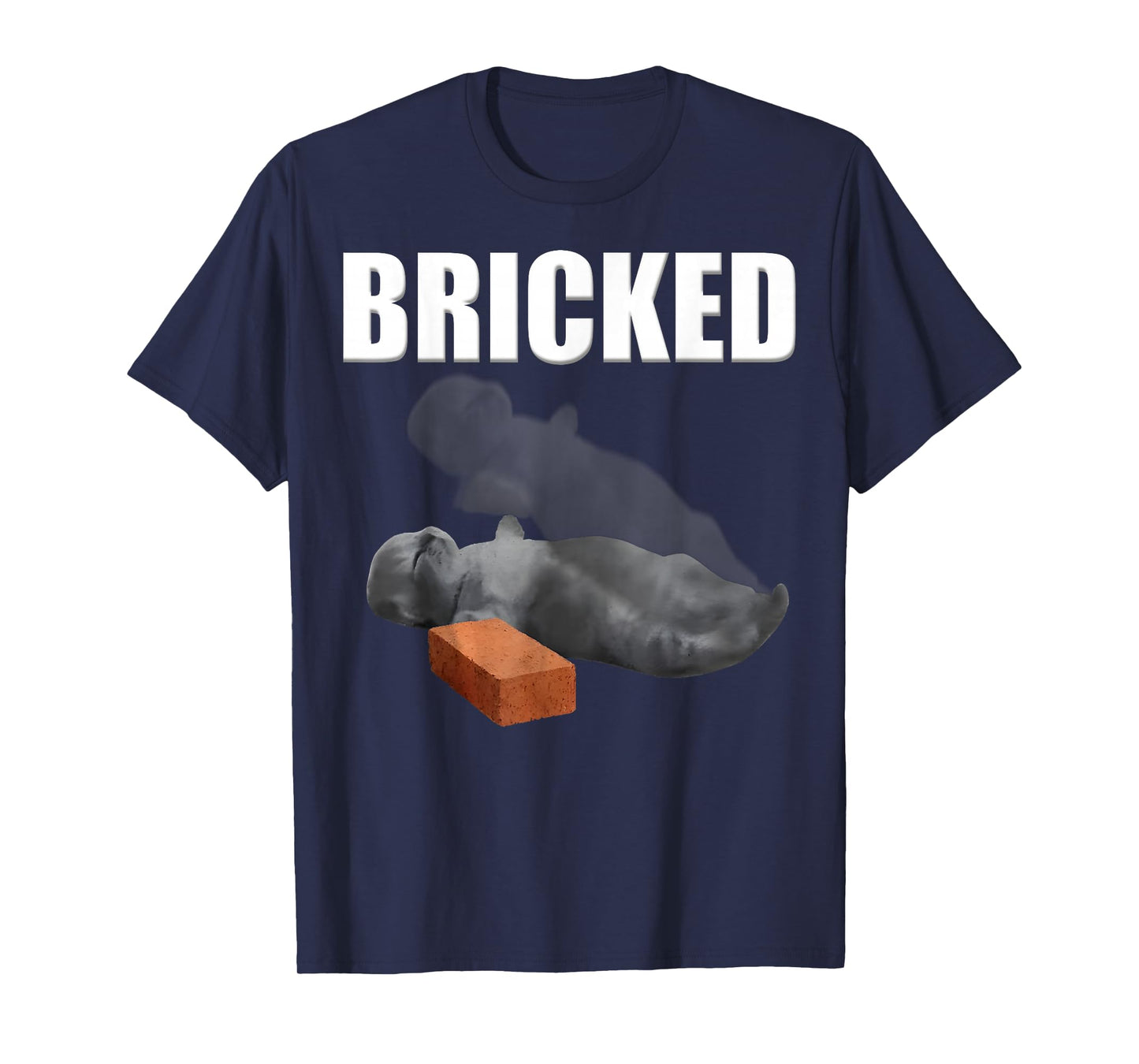 Bricked Funny Cat Knocked Out Brick Cat Meme Silly Weird T-Shirt