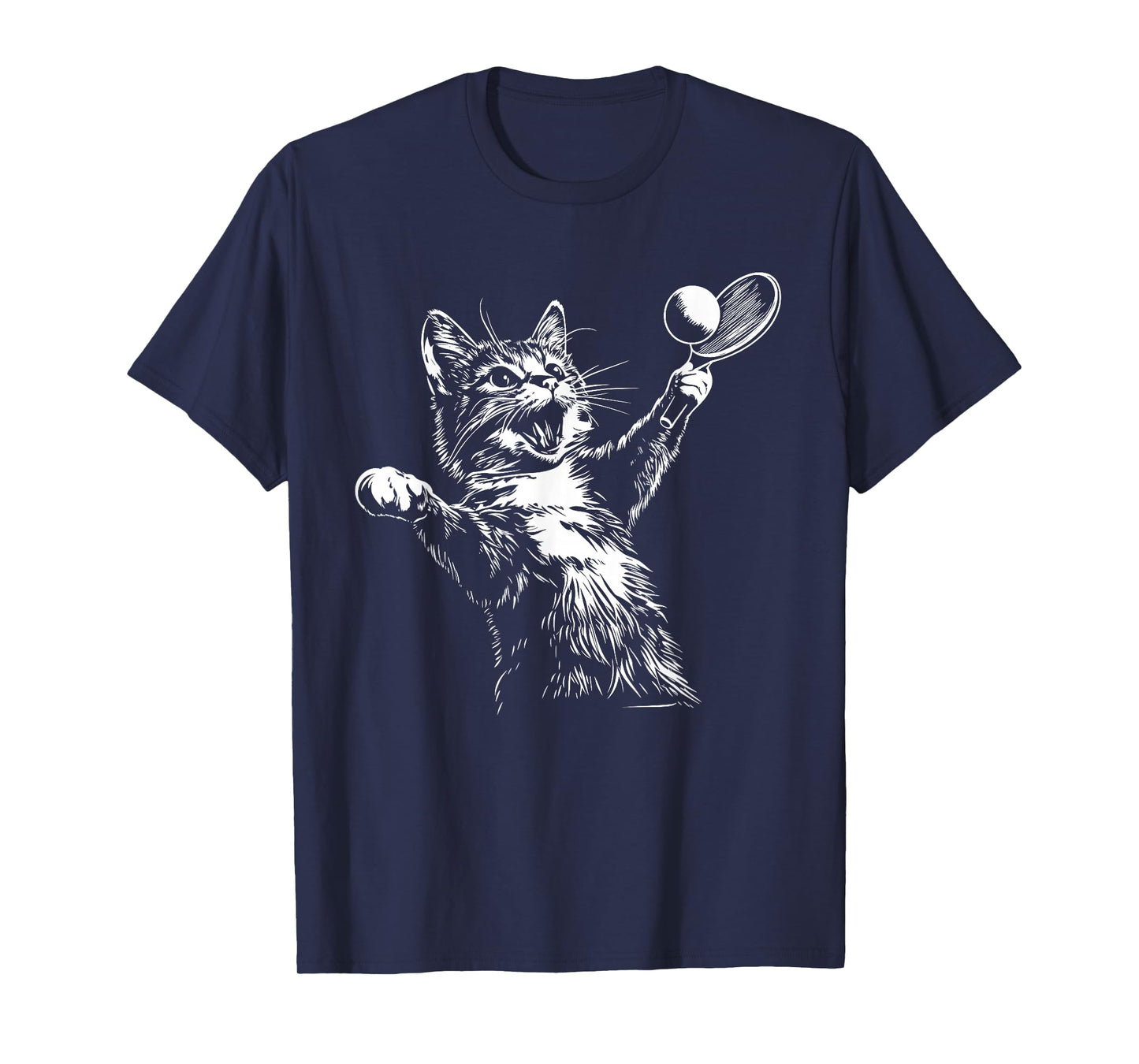 Funny Table Tennis Ping Pong Cat T-Shirt
