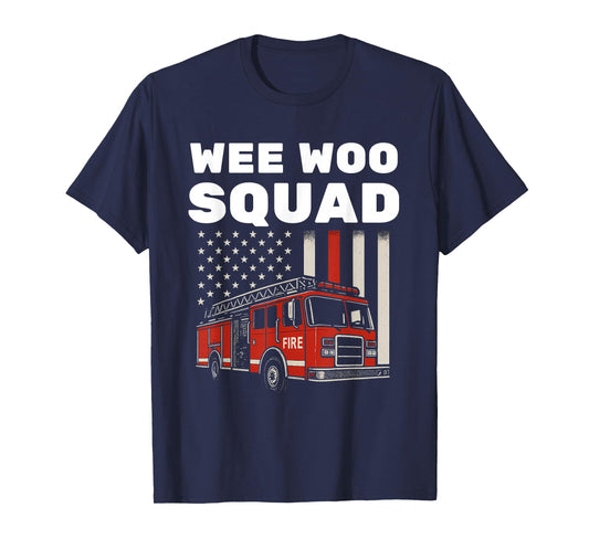 Funny Firefighter Art for Men Women Kids Fire Truck Fireman T-Shirt