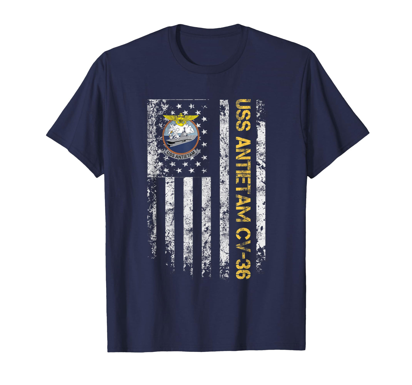 USS Antietam CV-36 Aircraft Carrier USA Flag Veterans Day Women Men T-Shirt