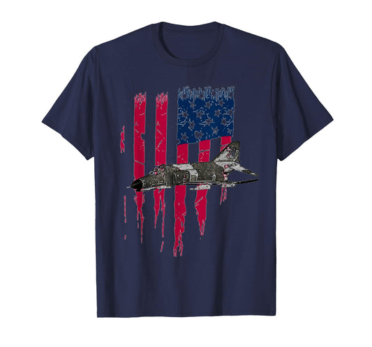 Patriotic F-4 PHANTOM The McDonnell Douglas America flag tee T-Shirt