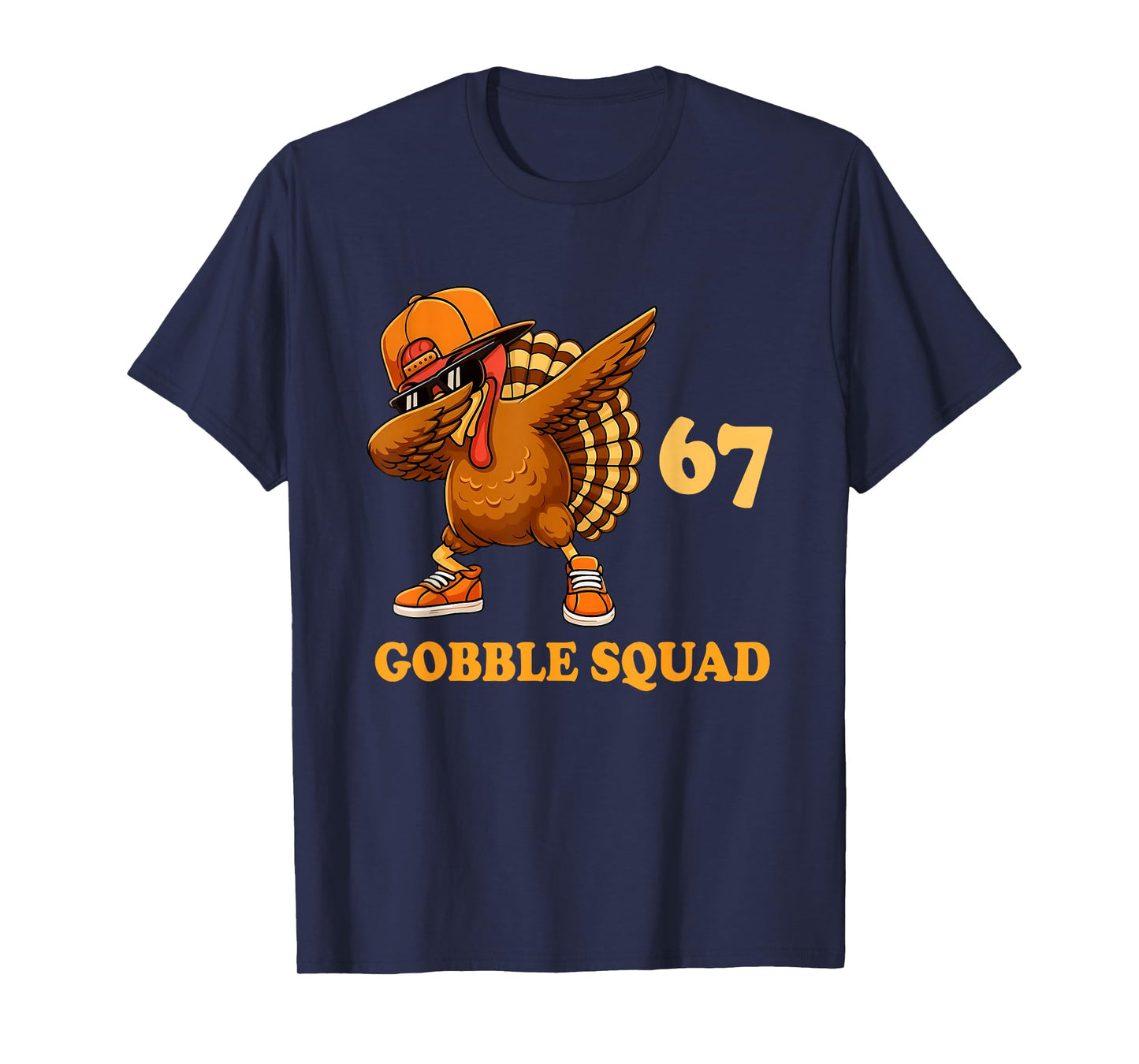 67 Gobble Squad Dabbing Turkey Thanksgiving Design Boys Kids T-Shirt