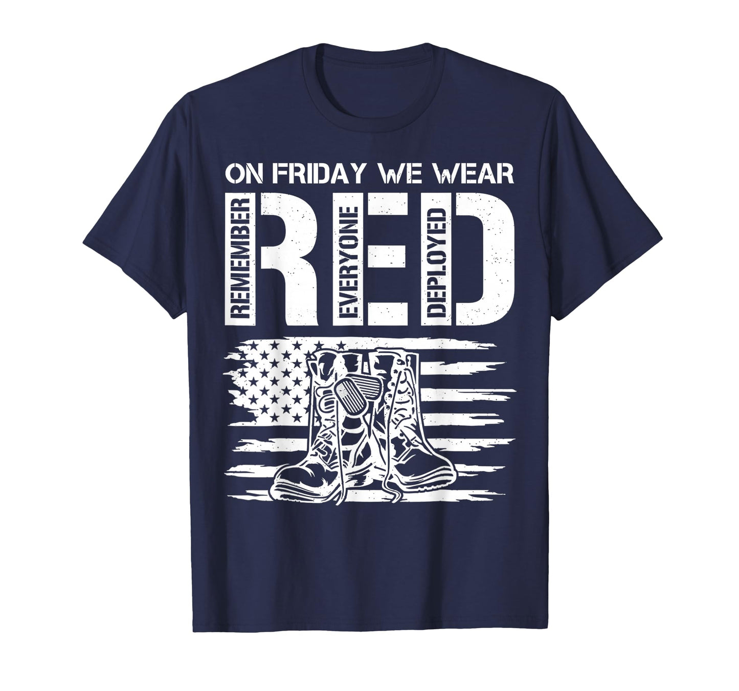 On Friday We Wear Red Friday Military Support Troops US Flag T-Shirt