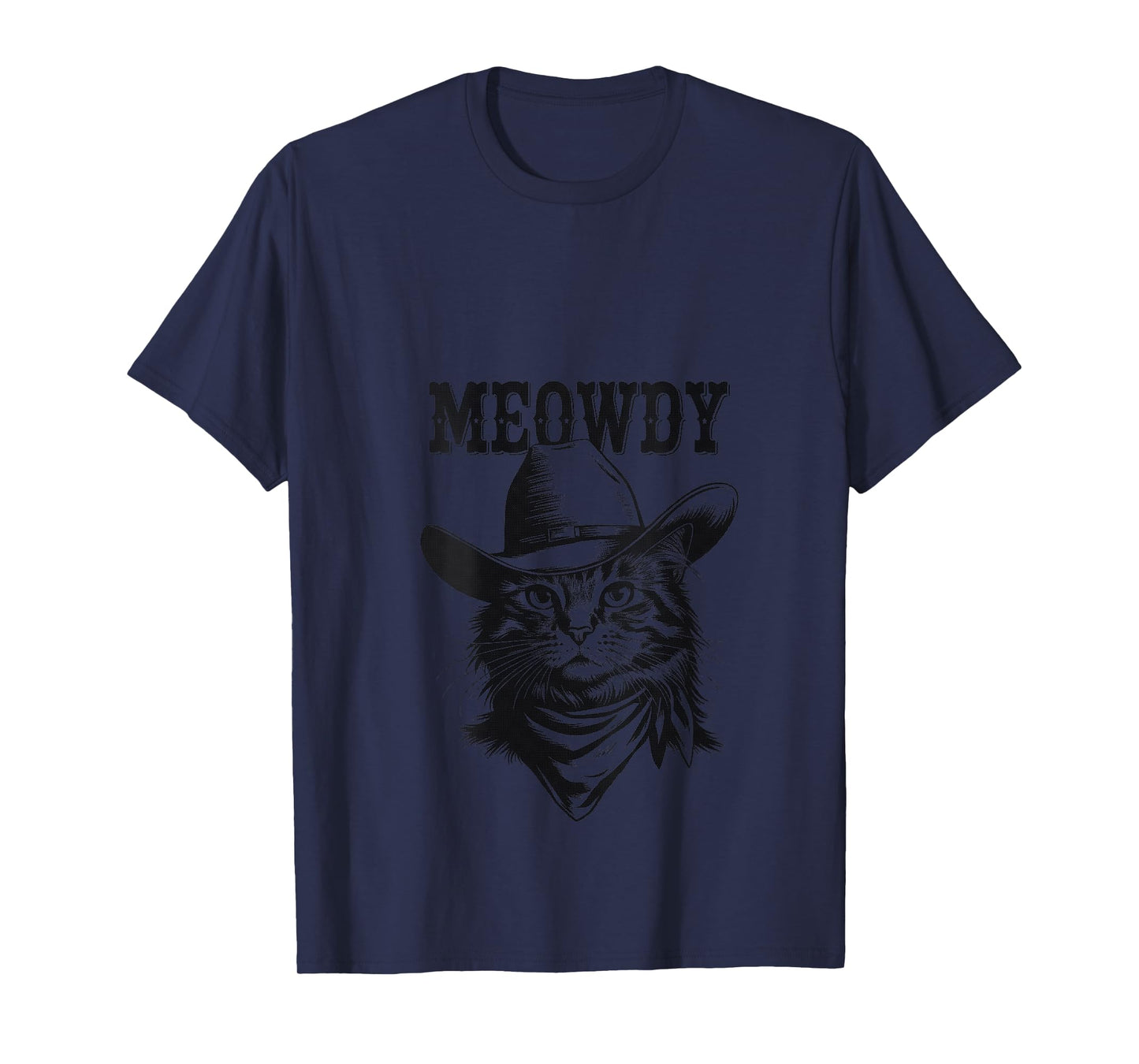 Womens Meowdy Cat Funny Cowboy Western Graphic Cat Lady Cat Dad V-Neck T-Shirt
