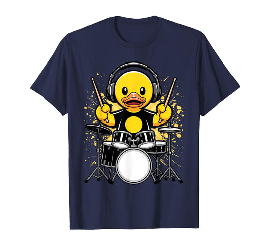 Drummer Rubber Duck Ducky Duckie Drum Player T-Shirt