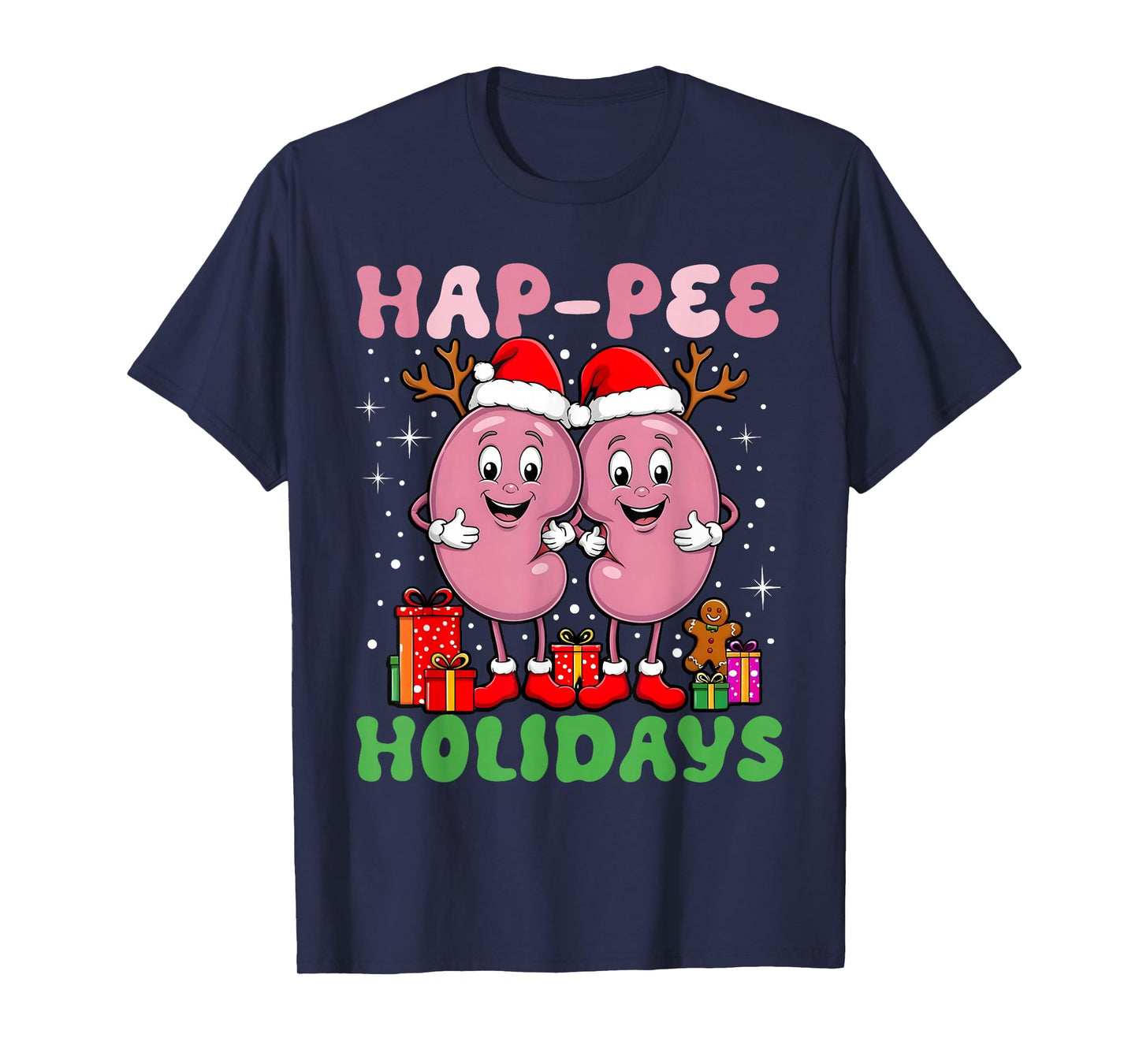 Cute Kidney Nurse Retro Hap Pee Holidays Christmas Dialysis T-Shirt
