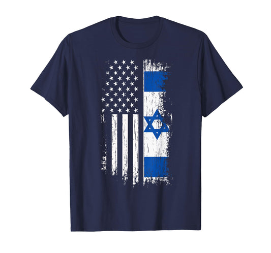 Israeli American Flag T-Shirt - Pride Israel USA Shirt T-Shirt