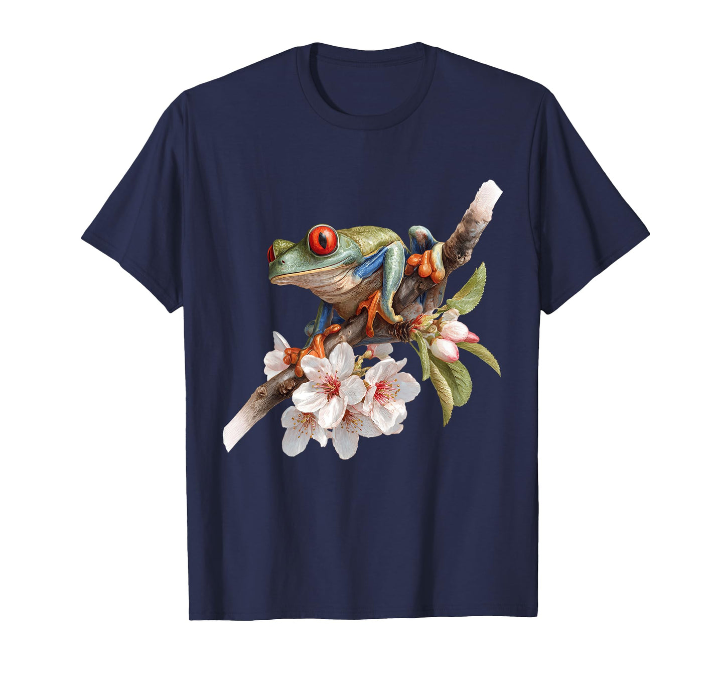 Green Body Tree Frog Rainforest Amphibian Red Eyed Tree Frog T-Shirt