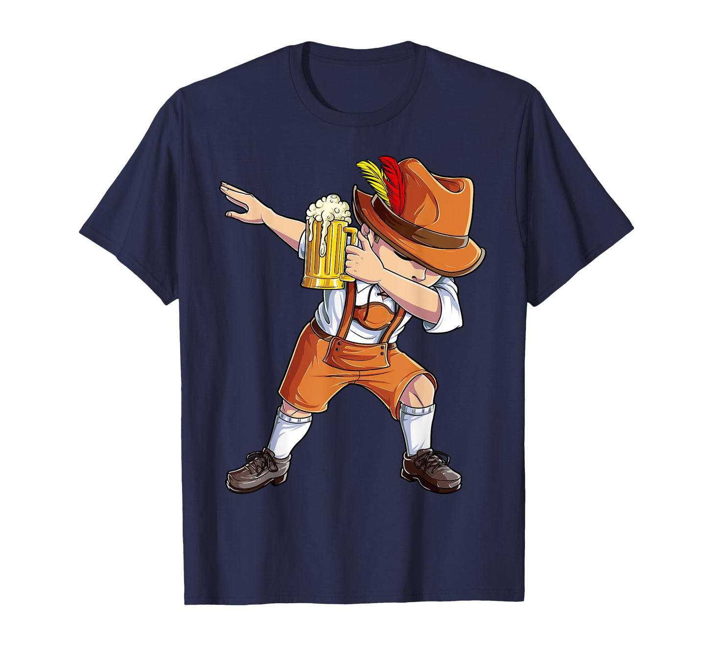 Dabbing German Clothes Oktoberfest Lederhosen Men Cheers Beer T-Shirt