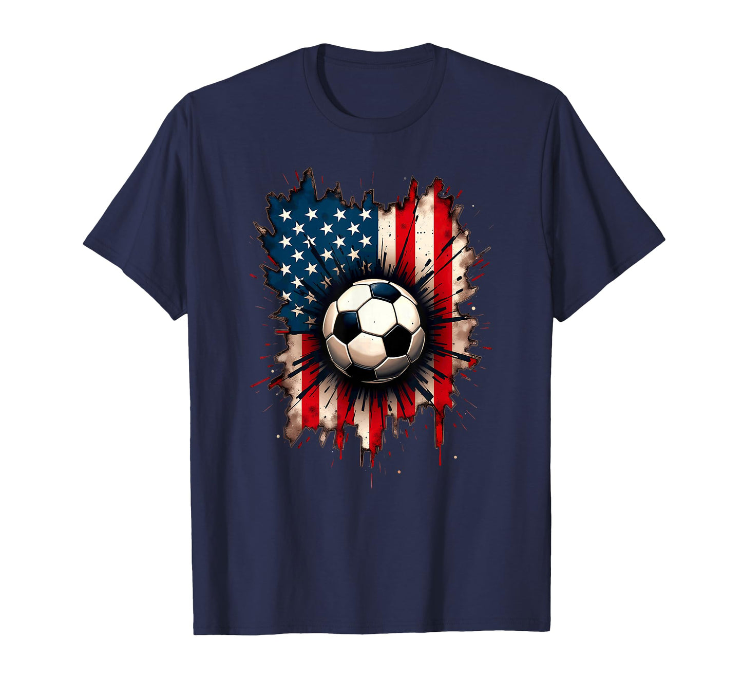 Patriotic American Flag Soccer T-Shirt