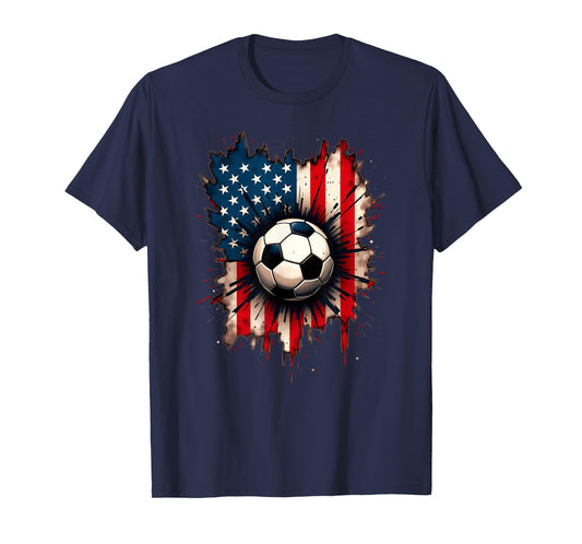 Patriotic American Flag Soccer T-Shirt