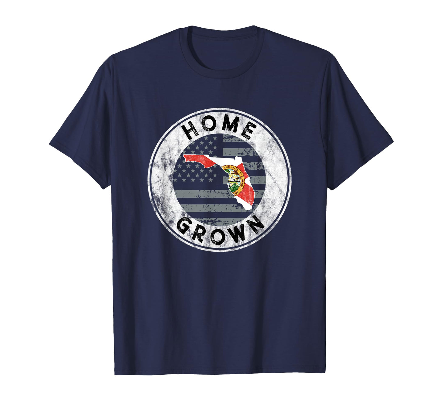 Florida Home Grown State Country American Flag Pride Love FL Women Men T-Shirt
