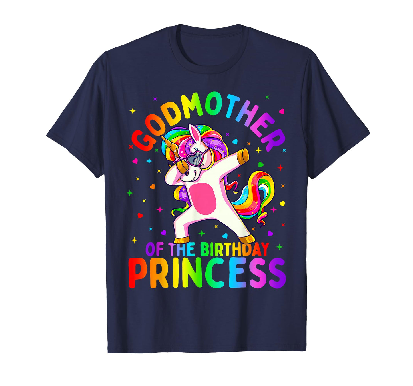 Godmother of The Birthday Princess Girl Dabbing Unicorn T-Shirt Small