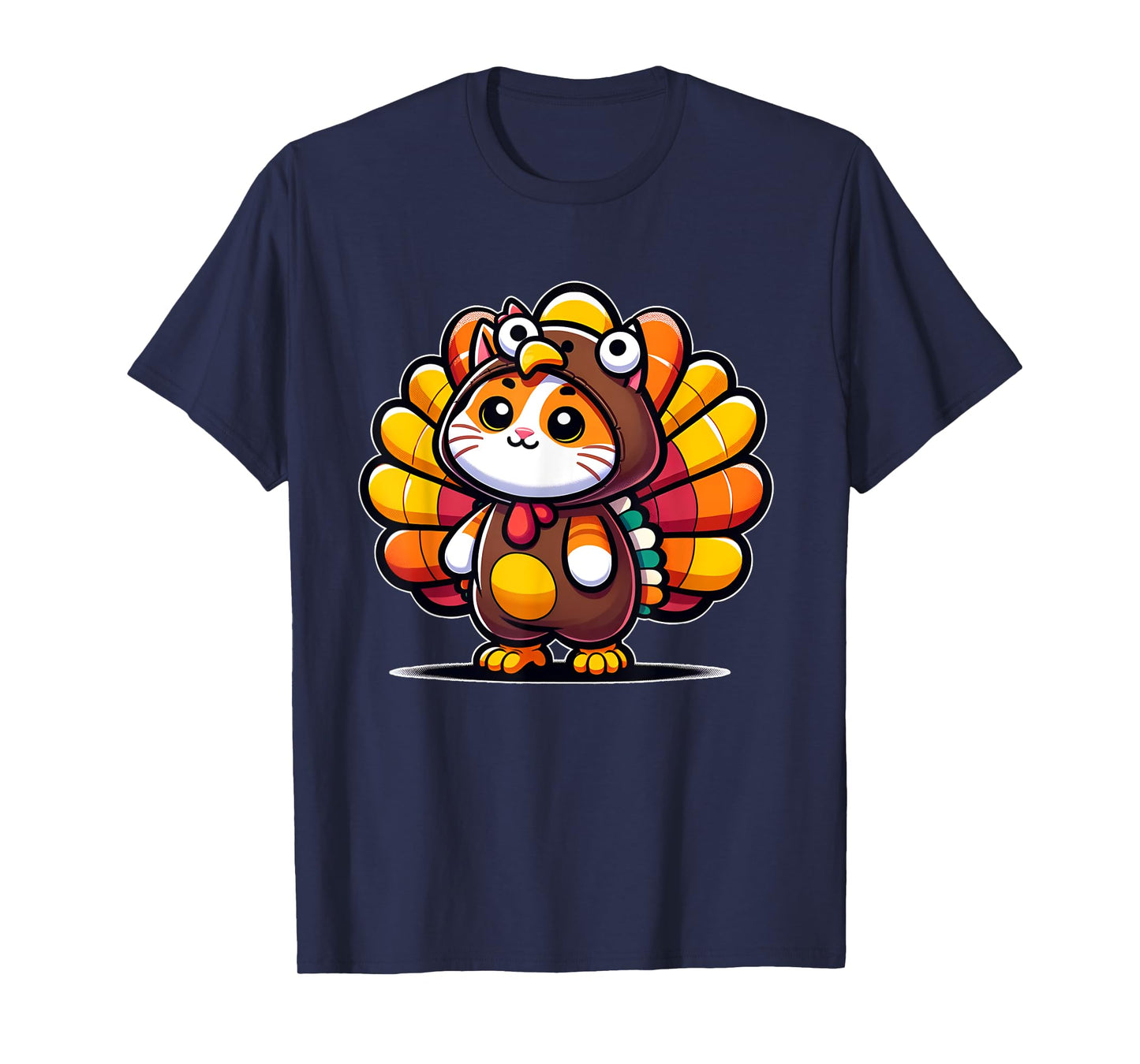 Pilgrim Cat in Turkey Disguise turkey costume Thanksgiving T-Shirt