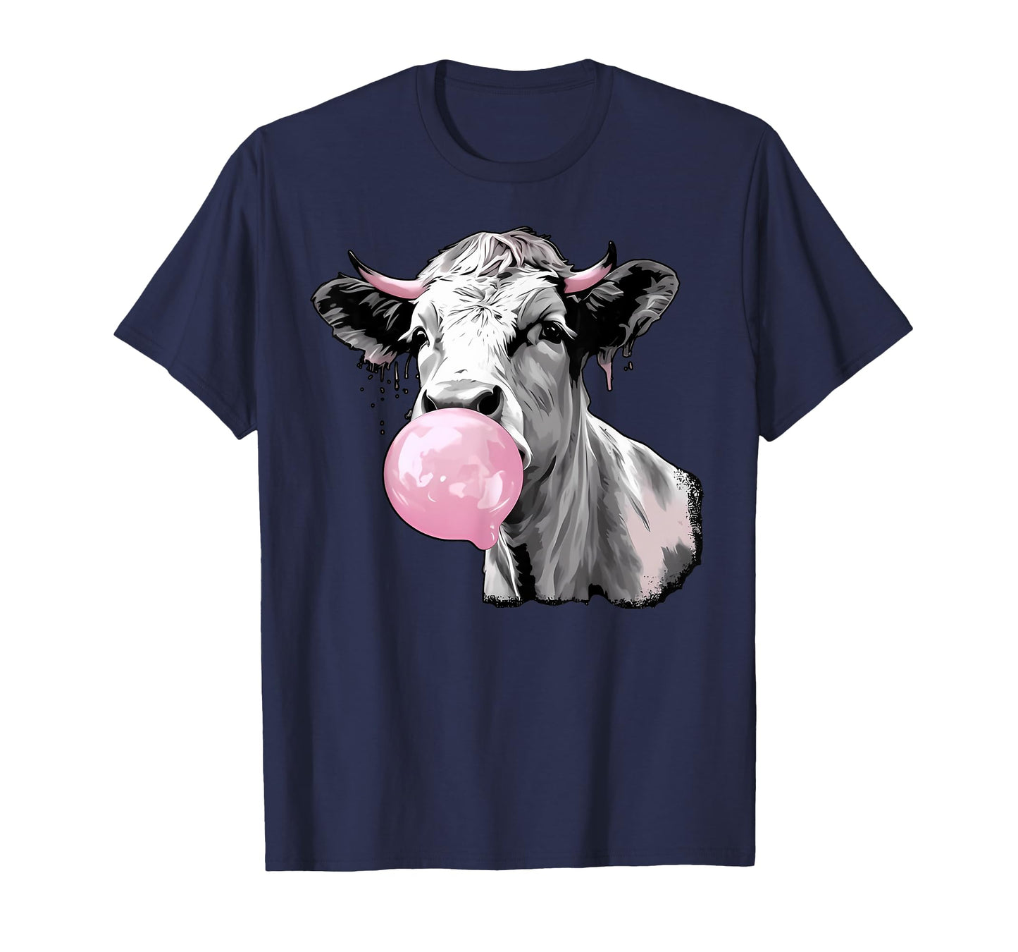 Cow Blowing Bubble Gum Cow Lovers Owners Farmers T-Shirt