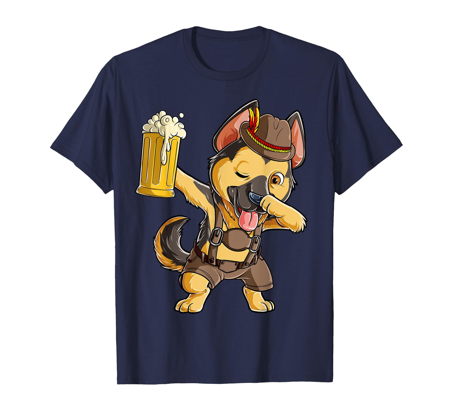 Dabbing German Shepherd T shirt Oktoberfest Lederhosen Men T-Shirt