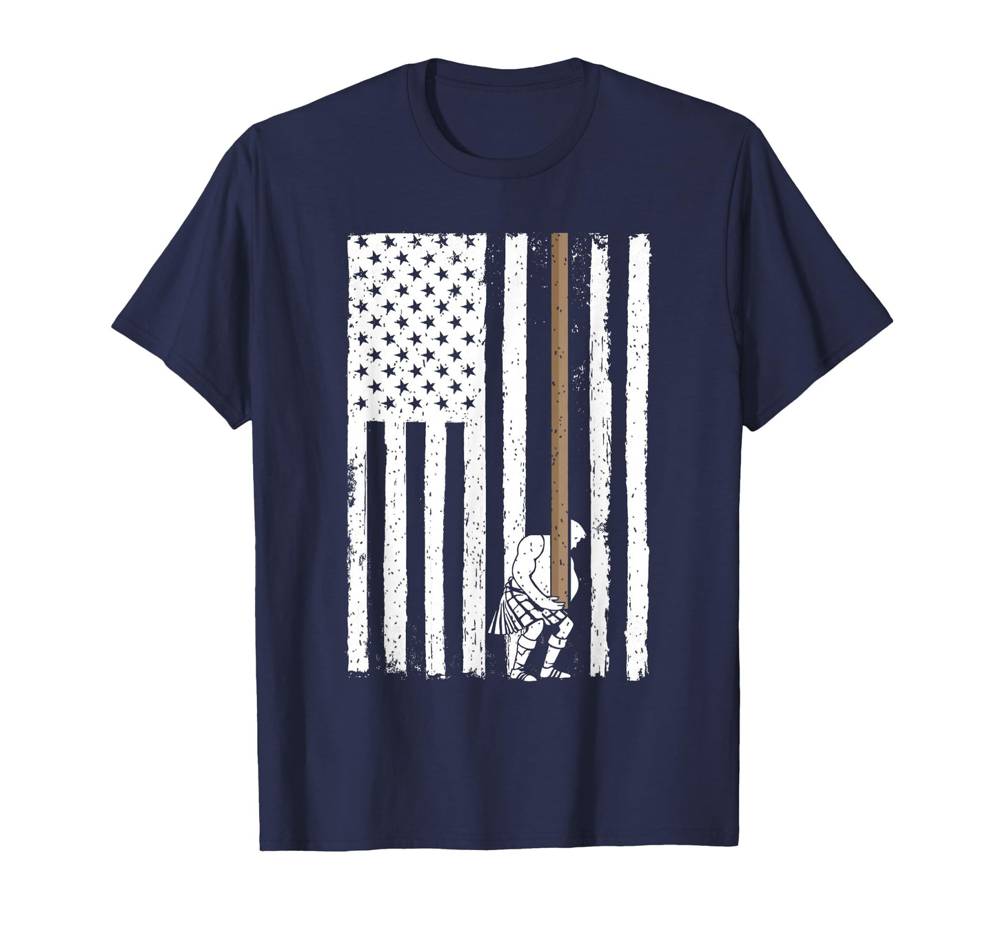Caber toss american flag funny highland games T-Shirt
