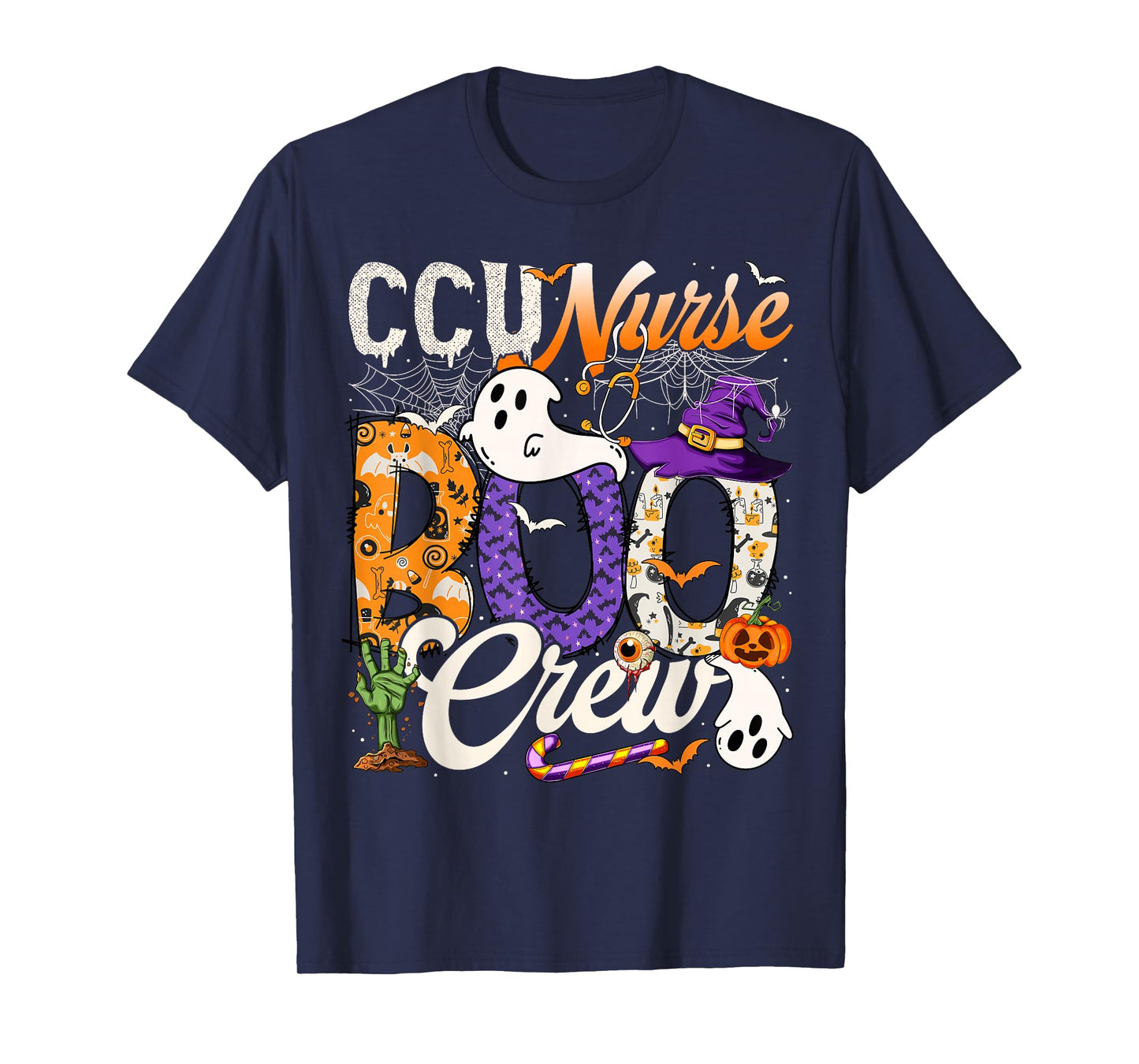 Cute CCU Nurse Boo Crew Nurse Halloween Ghost Costume T-Shirt