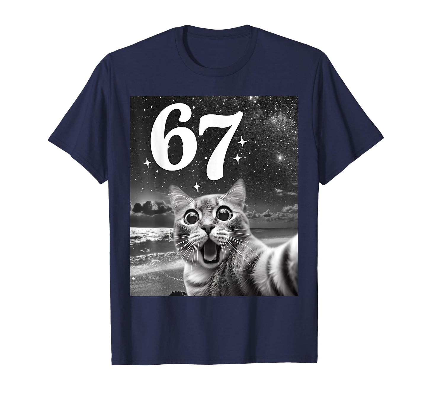 Cat Selfie with 67 Meme Funny Cats Graphic for Men Women Kid T-Shirt
