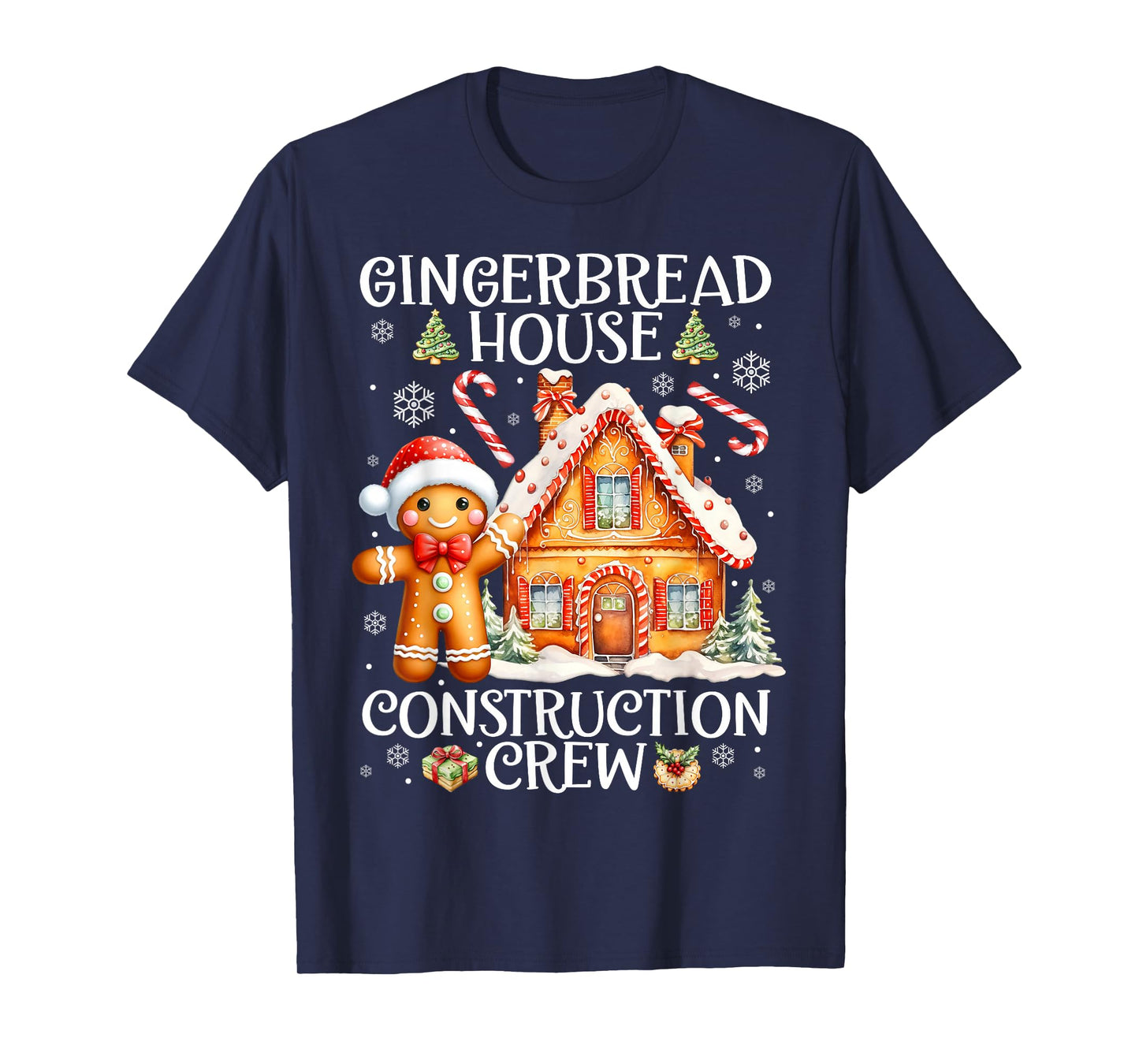Baking Gingerbread House Construction Crew Christmas Pajamas T-Shirt
