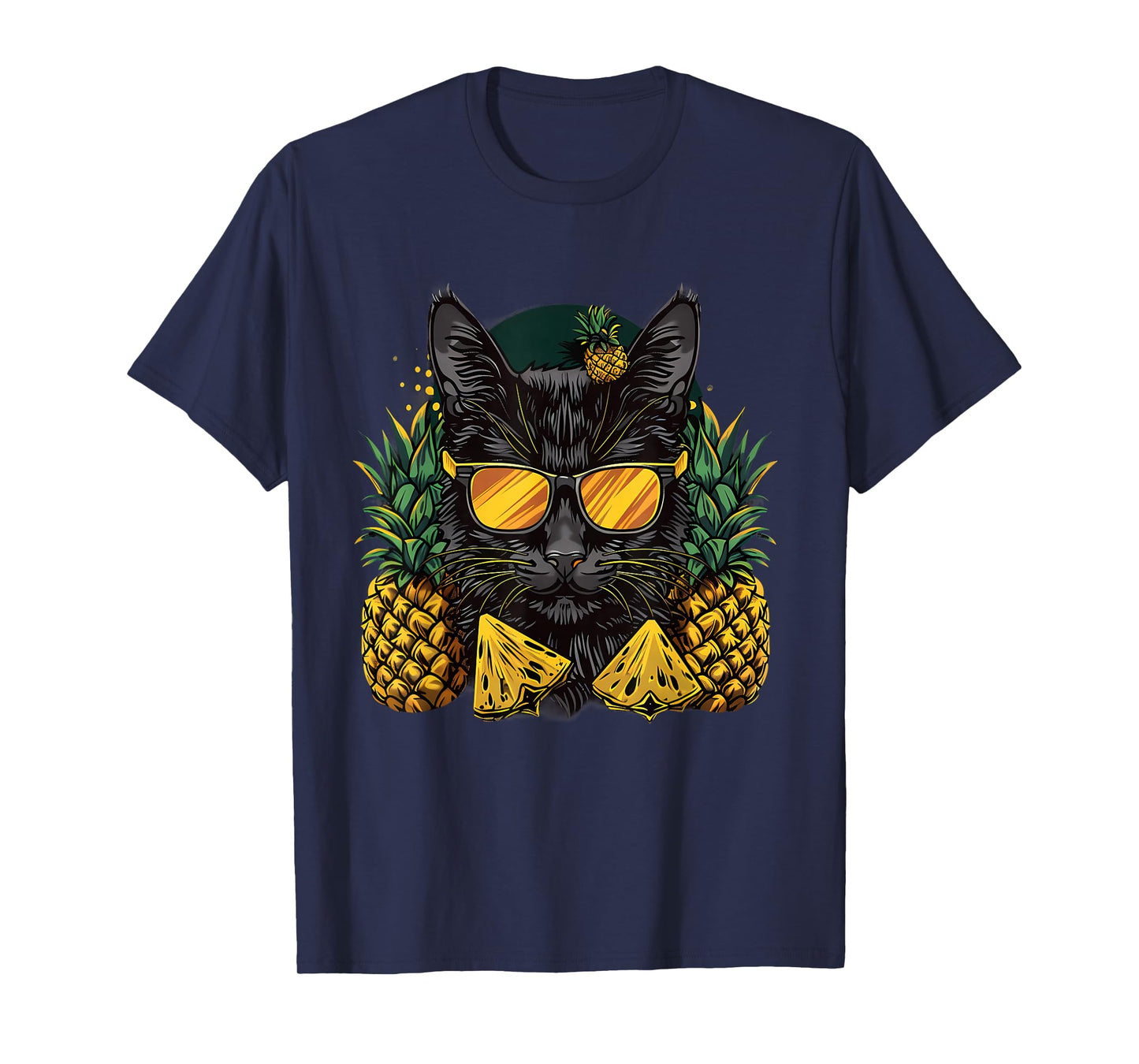 Pineapple Cat Animal Art Drawing Cat Lover Pineapples Fruit T-Shirt