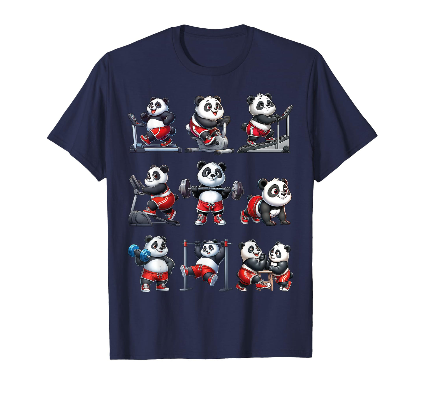 Panda Fitness Collection Gym Workout Weightlifting Sport T-Shirt