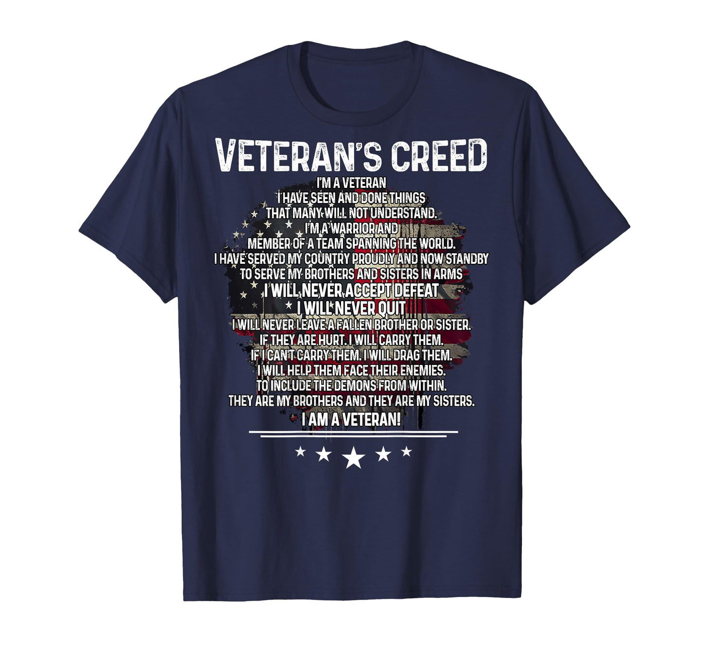 Veteran's creed I'm a veteran Shirt Veteran American Flag T-Shirt