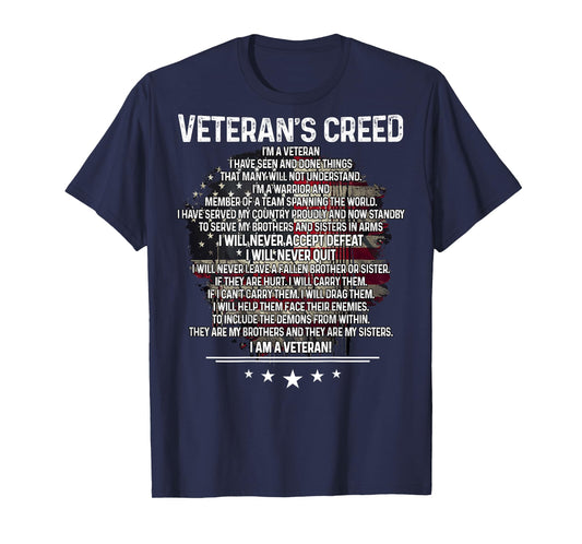 Veteran's creed I'm a veteran Shirt Veteran American Flag T-Shirt