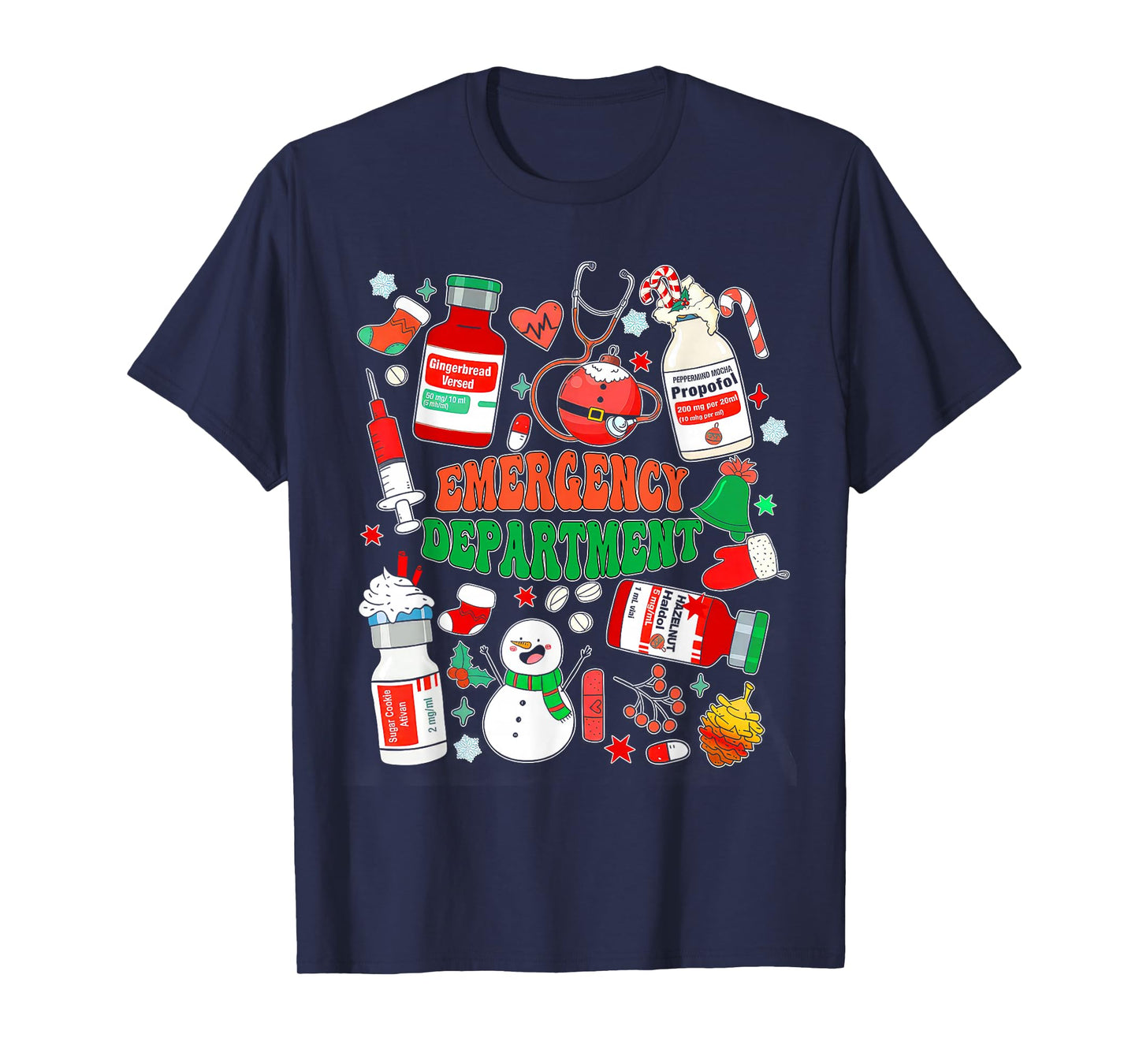 Christmas Er Nurse Emergency Department Er Ed Nurse Tech T-Shirt