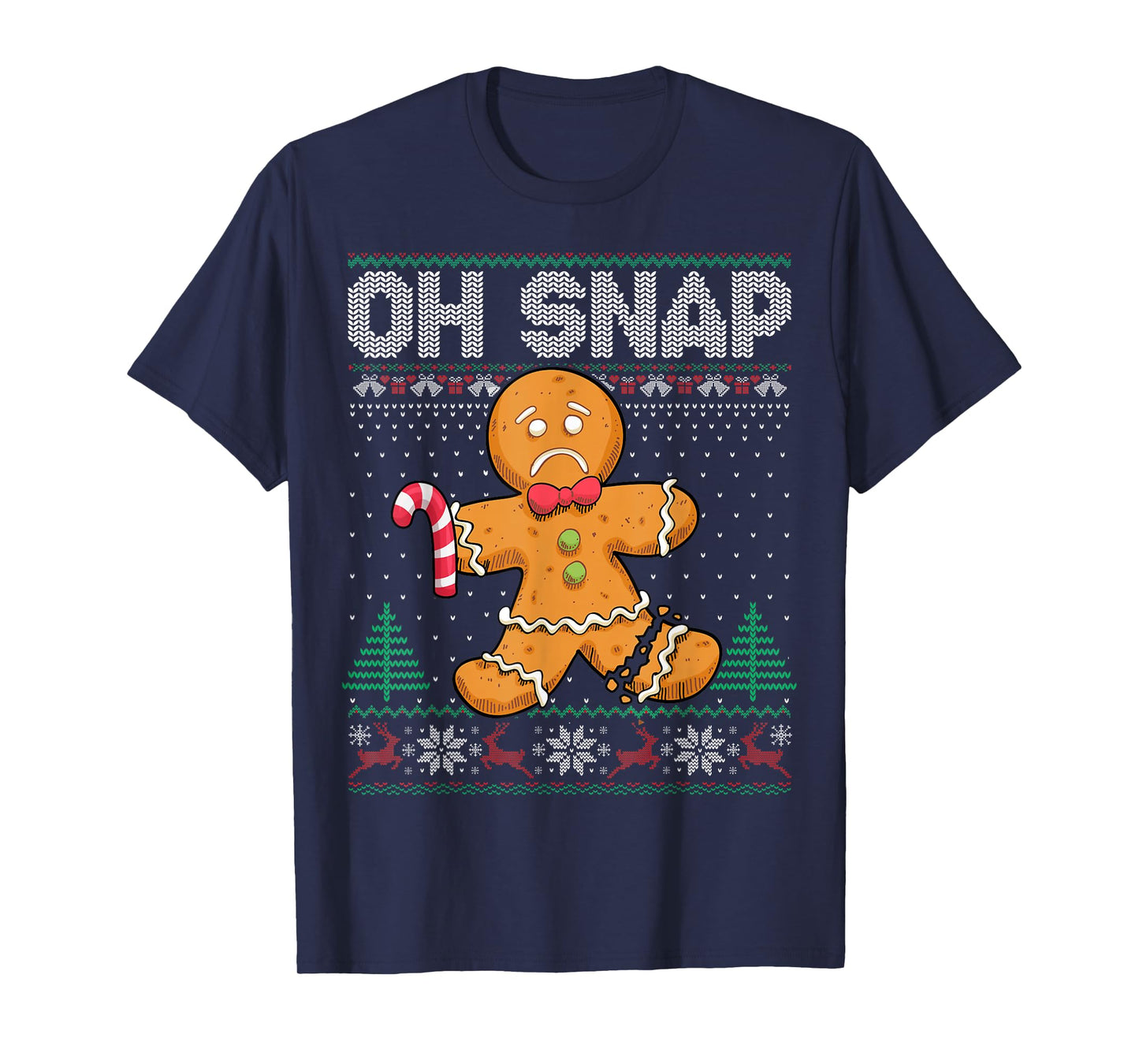 Cookie Baking Gingerbread Man Oh Snap Christmas Ugly Sweater T-Shirt