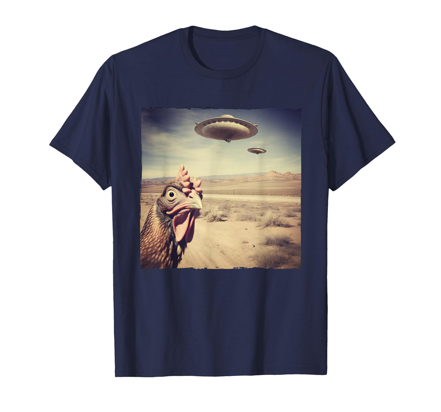 Chicken UFO Alien Flying Saucer T-Shirt
