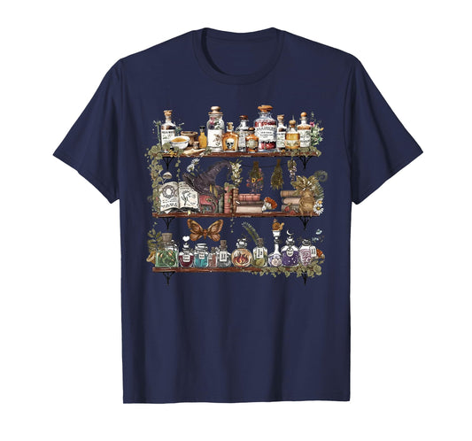 Apothecary Cupboard Herbs Botanical Witch Mystical Magic T-Shirt