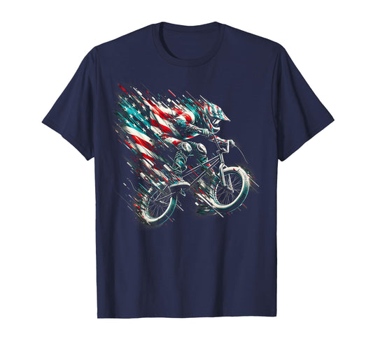 BMX American Flag USA - BMX Vintage Distressed BMX T-Shirt